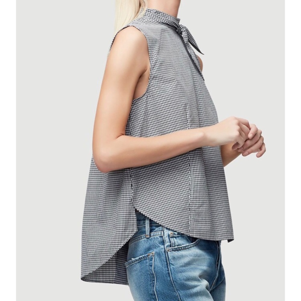 NWT FRAME Knot Gingham Top Size S